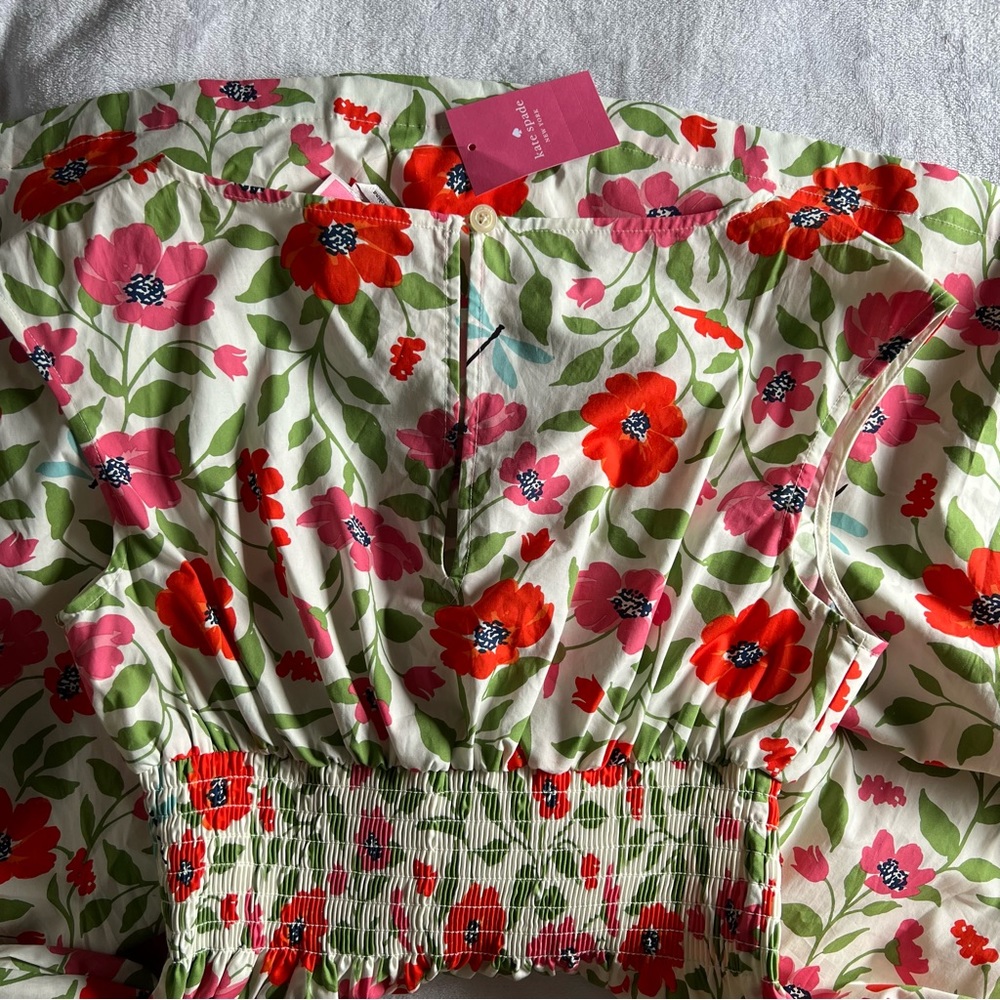 NEW kate spade Bold garden blooms Blaire cotton dress Cream, Size 2 nwt floral - Picture 8 of 12